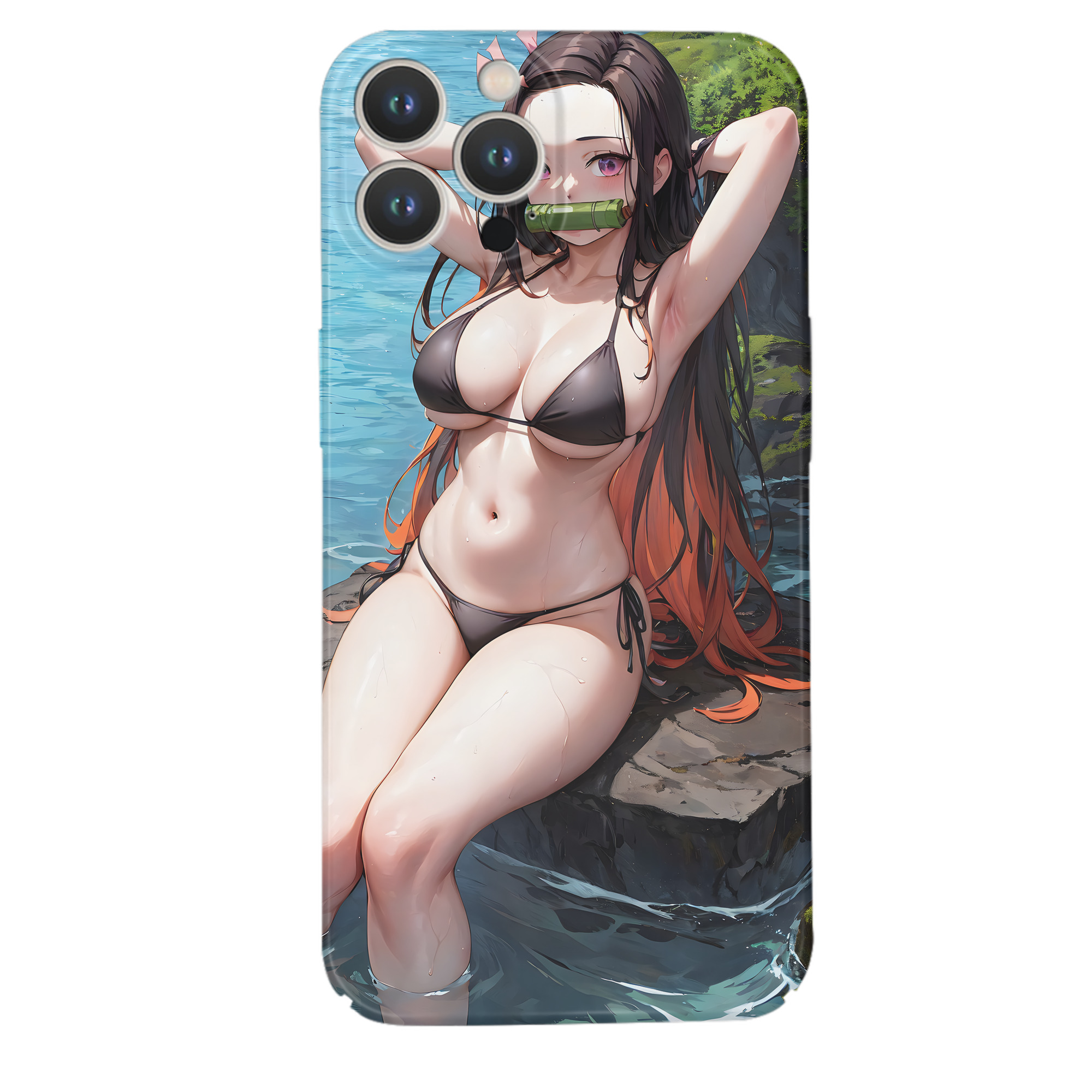 （画像用） 鬼滅の刃（きめつのやいば）竈門 禰󠄀豆子／かまど ねずこ Kamado Nezuko 【iPhone 14シリーズ対応】ハードケース